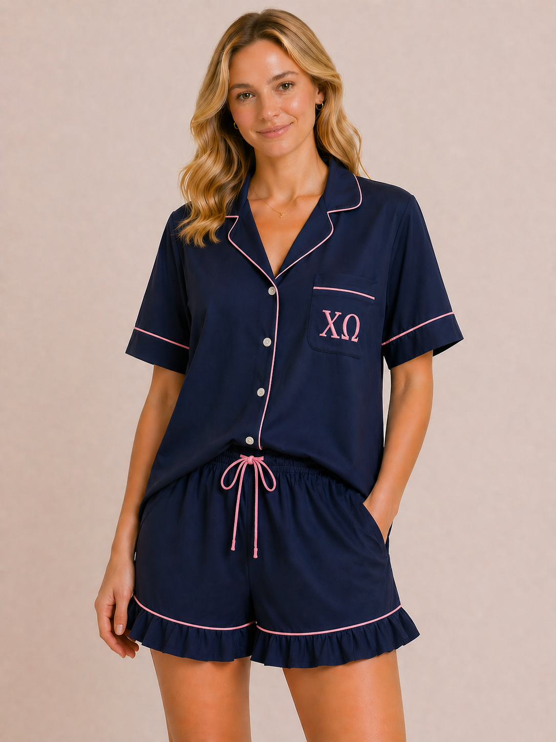 Alabama - Alpha Omicron Pi - Solid Navy Set